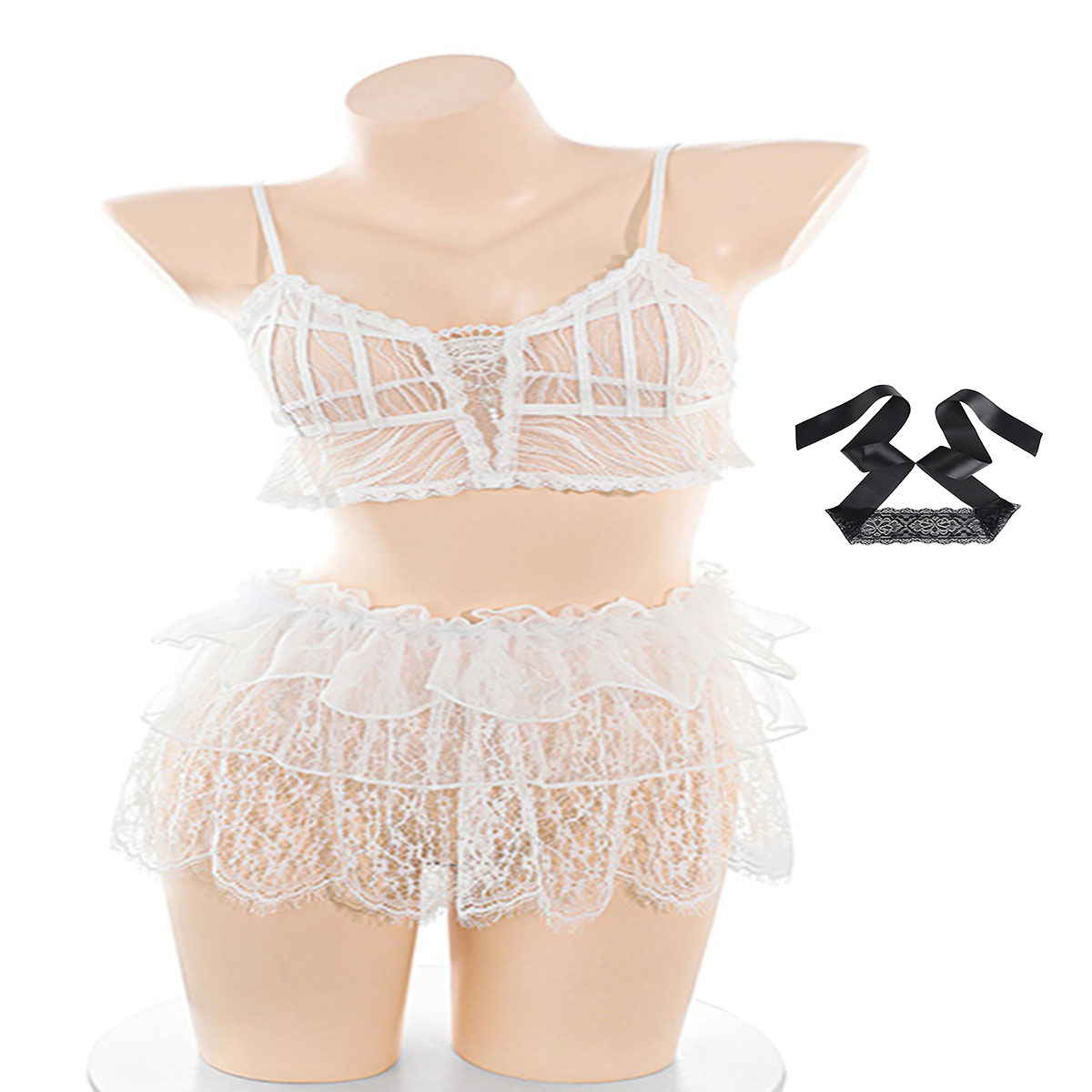 Conjunto de lingerie de renda  - Lace Bralette Set avaliação e preço