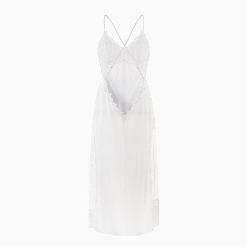 Conjunto de Robe de Cetim com  - Sheer Mesh Bra avaliação e preço