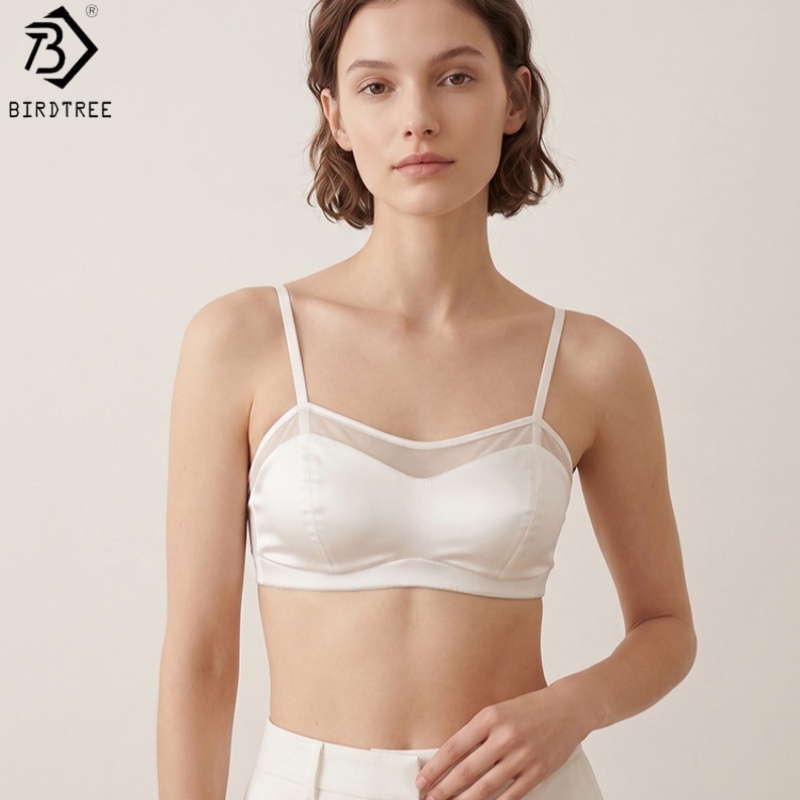 Sutiã Birdtree, 19MM 93% Seda  - Sheer Mesh Bra avaliação e preço